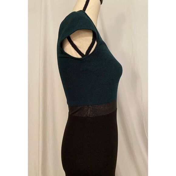 NWT M by MAIOCCI Sheath Dress Exposed Zipped Metallic Silver Sheen S - Picture 6 of 9